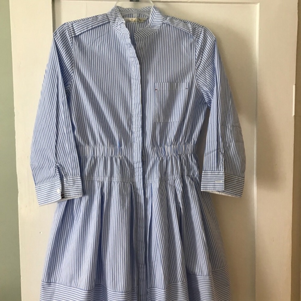Blue & White Pinstripe Dress